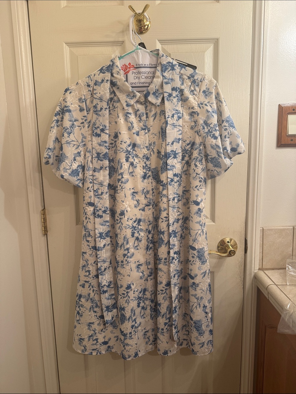 Sam Edelman Floral Eyelet Puff Sleeve Shirtdress